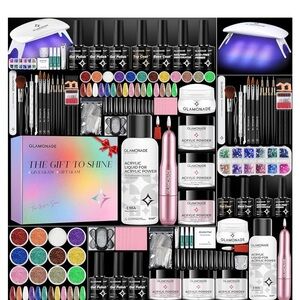 Nail Art Kit with Pink and Black Shades